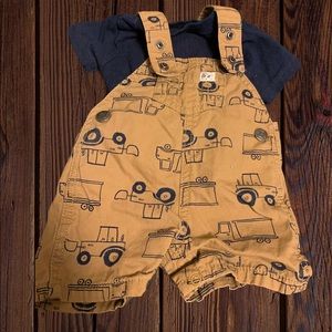 Carters Newborn Overall Set with Truck Print
